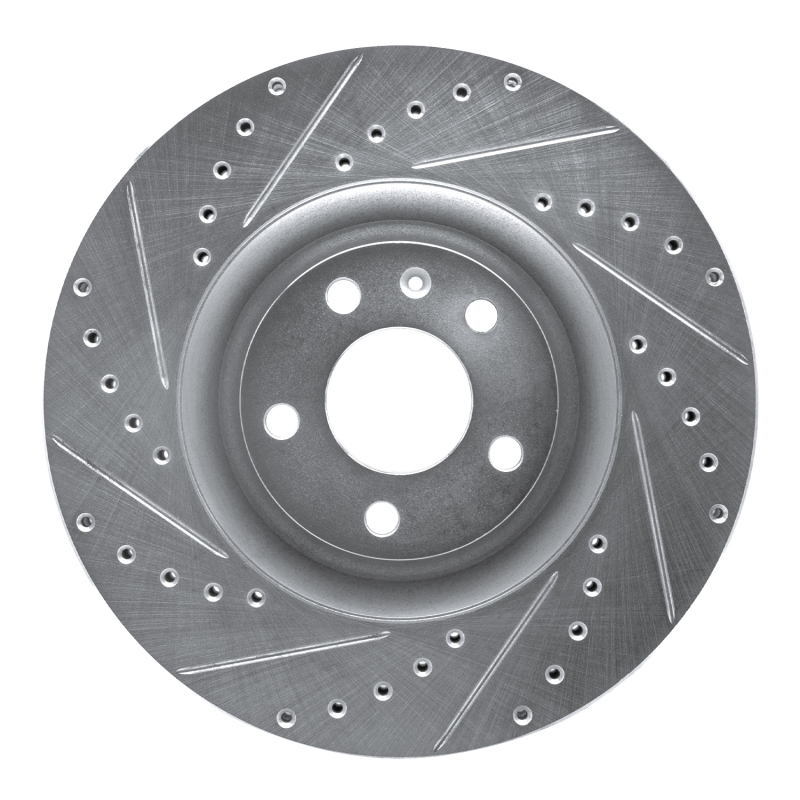 Picture of RNC Brake Rotor - Drill & Slot - R1 04-09 Audi S4 Front Left Drilled & Slotted Silver Brake Rotor rnc631-73031L