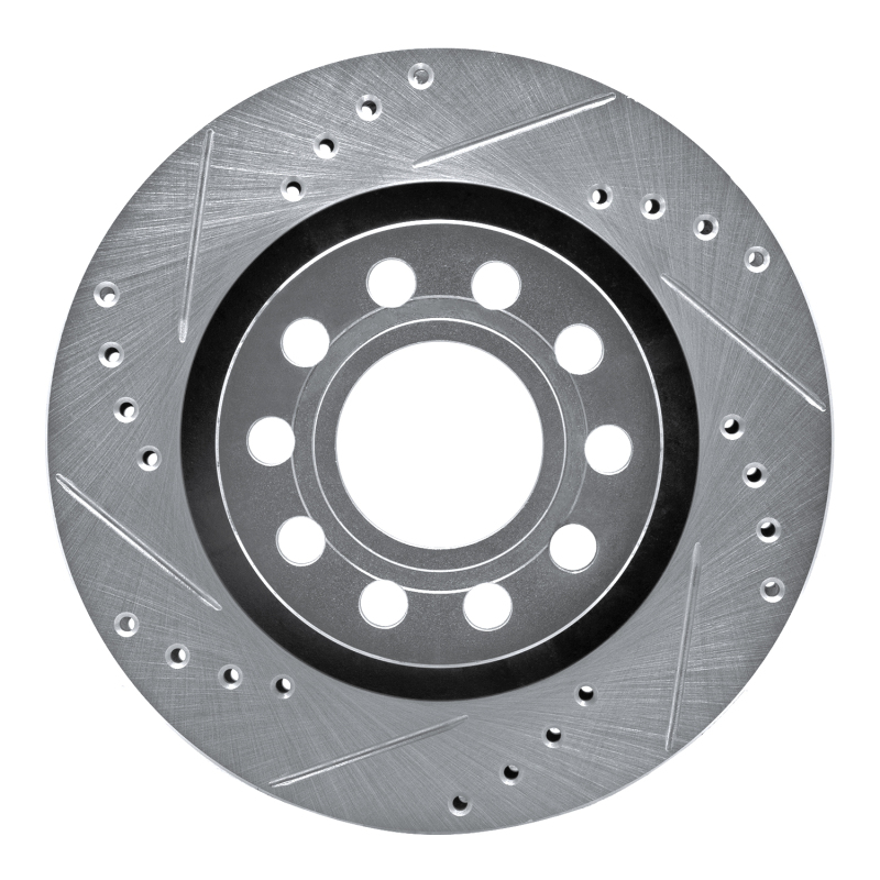 Picture of RNC Brake Rotor - Drill & Slot - R1 04-05 Audi ALLROAD Rear Left Drilled & Slotted Silver Brake Rotor rnc631-73033L