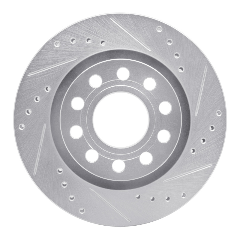 Picture of RNC Brake Rotor - Drill & Slot - R1 04-05 Audi ALLROAD Rear Right Drilled & Slotted Silver Brake Rotor rnc631-73033R