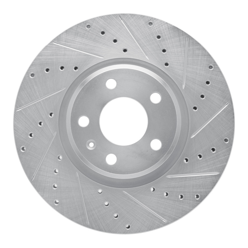 Picture of RNC Brake Rotor - Drill & Slot - R1 11-17 Audi A5 Front Right Drilled & Slotted Silver Brake Rotor rnc631-73065R