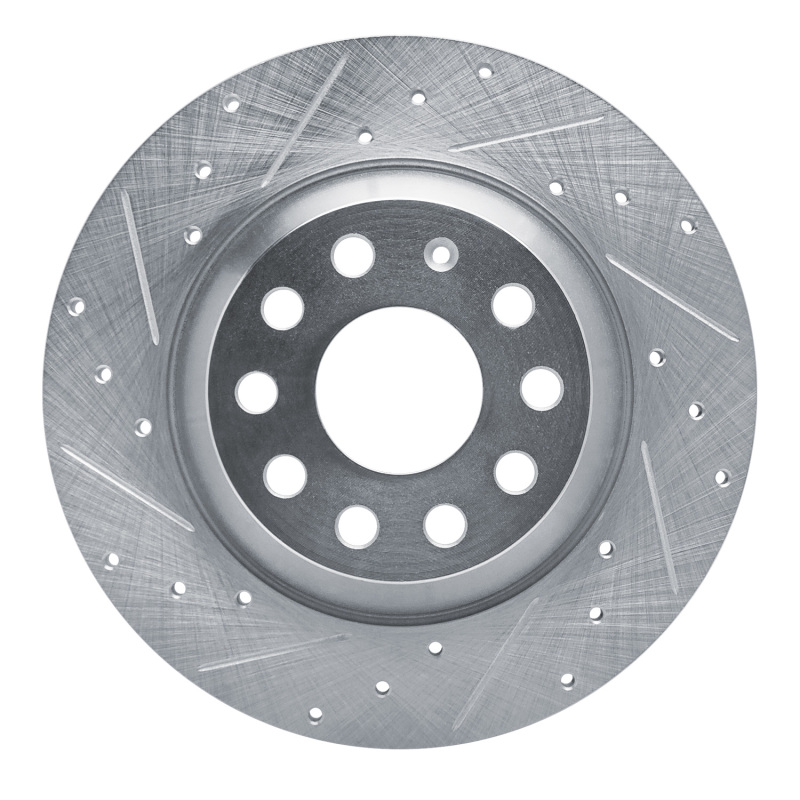 Picture of RNC Brake Rotor - Drill & Slot - R1 16-25 Audi Q3 Rear Left Drilled & Slotted Silver Brake Rotor rnc631-73082L