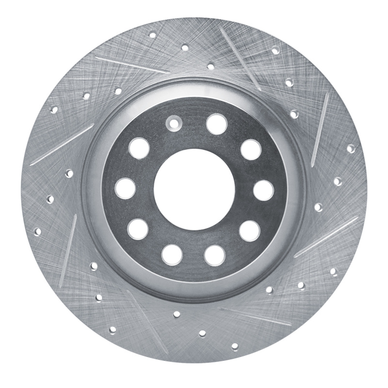 Picture of RNC Brake Rotor - Drill & Slot - R1 16-25 Audi Q3 Rear Right Drilled & Slotted Silver Brake Rotor rnc631-73082R