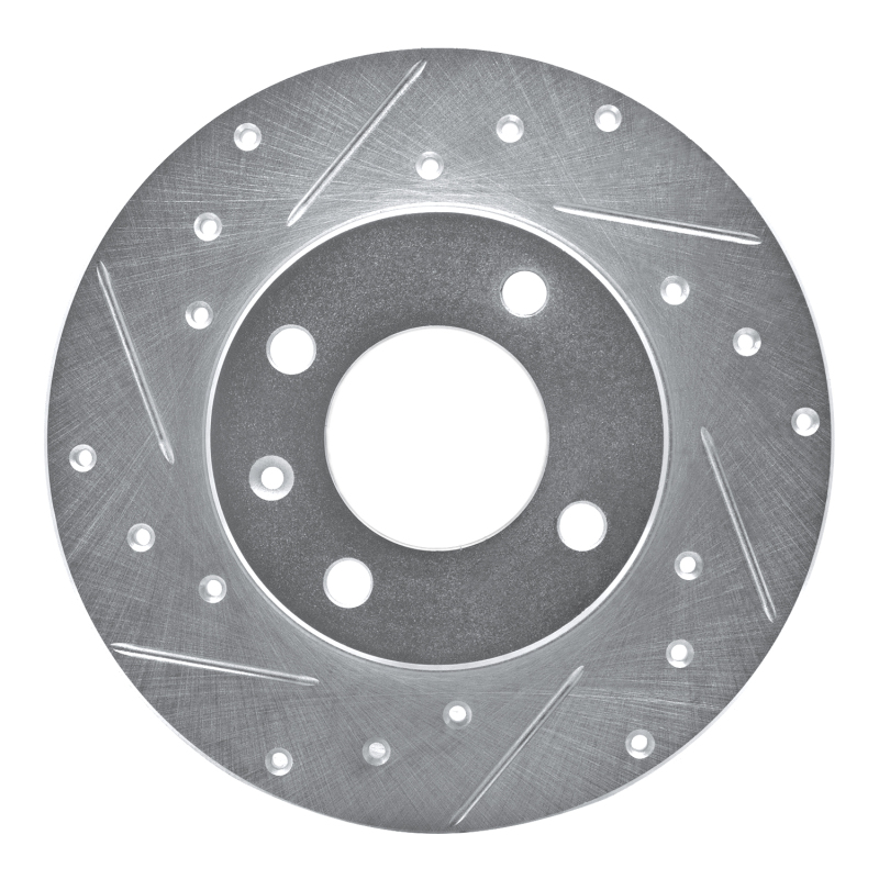 Picture of RNC Brake Rotor - Drill & Slot - R1 73-05 Audi 4000 Front Left Drilled & Slotted Silver Brake Rotor rnc631-74000L