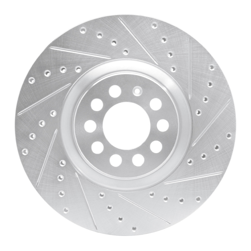 Picture of RNC Brake Rotor - Drill & Slot - R1 00-06 Audi TT Front Right Drilled & Slotted Silver Brake Rotor rnc631-74021R