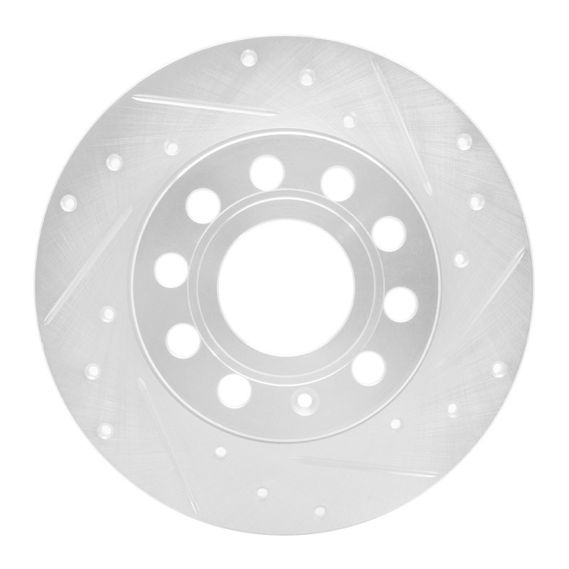 Picture of RNC Brake Rotor - Drill & Slot - R1 05-13 Audi A3 Rear Right Drilled & Slotted Silver Brake Rotor rnc631-74027R