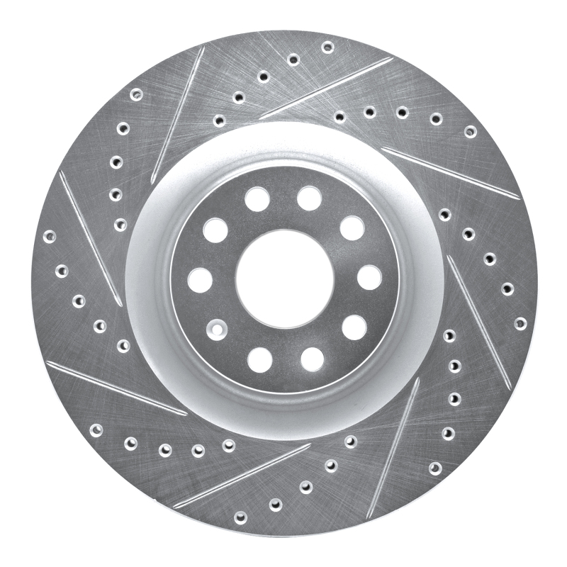 Picture of RNC Brake Rotor - Drill & Slot - R1 06-13 Audi S3 (Mexico) Front Left Drilled & Slotted Silver Brake Rotor rnc631-74029L