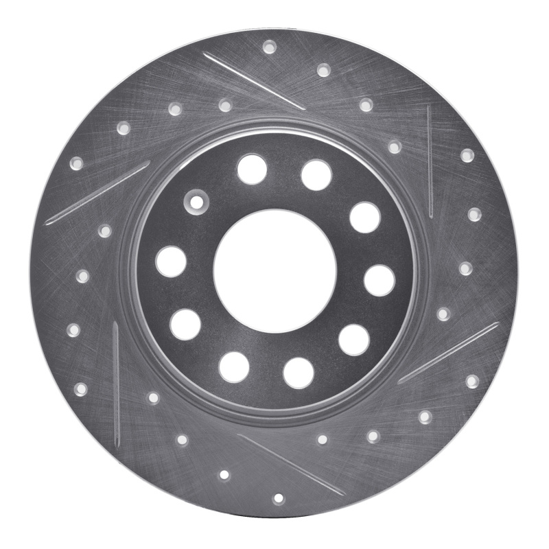 Picture of RNC Brake Rotor - Drill & Slot - R1 05-25 Audi A3 Rear Right Drilled & Slotted Silver Brake Rotor rnc631-74031R