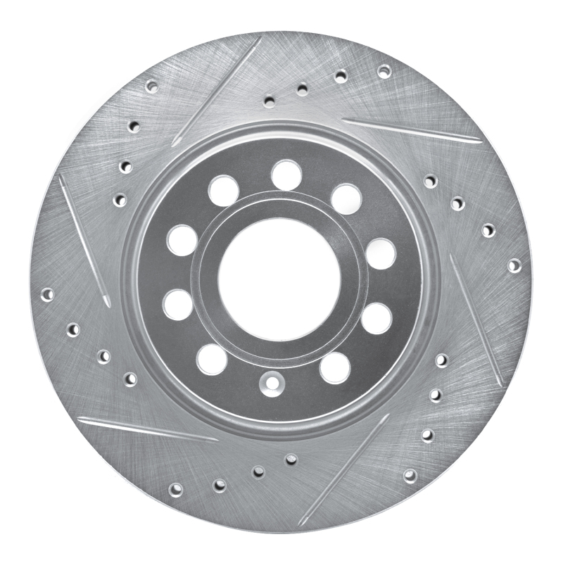 Picture of RNC Brake Rotor - Drill & Slot - R1 05-15 Volkswagen Jetta Sedan Front Left Drilled & Slotted Silver Brake Rotor rnc631-74032L