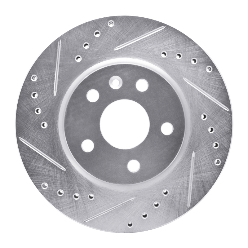 Picture of RNC Brake Rotor - Drill & Slot - R1 79-85 Volkswagen Type 2 Front Left Drilled & Slotted Silver Brake Rotor rnc631-74037L