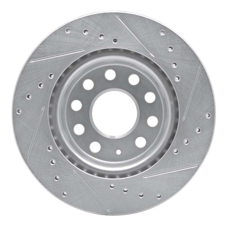 Picture of RNC Brake Rotor - Drill & Slot - R1 05-15 Volkswagen Jetta Sedan Front Left Drilled & Slotted Silver Brake Rotor rnc631-74032L