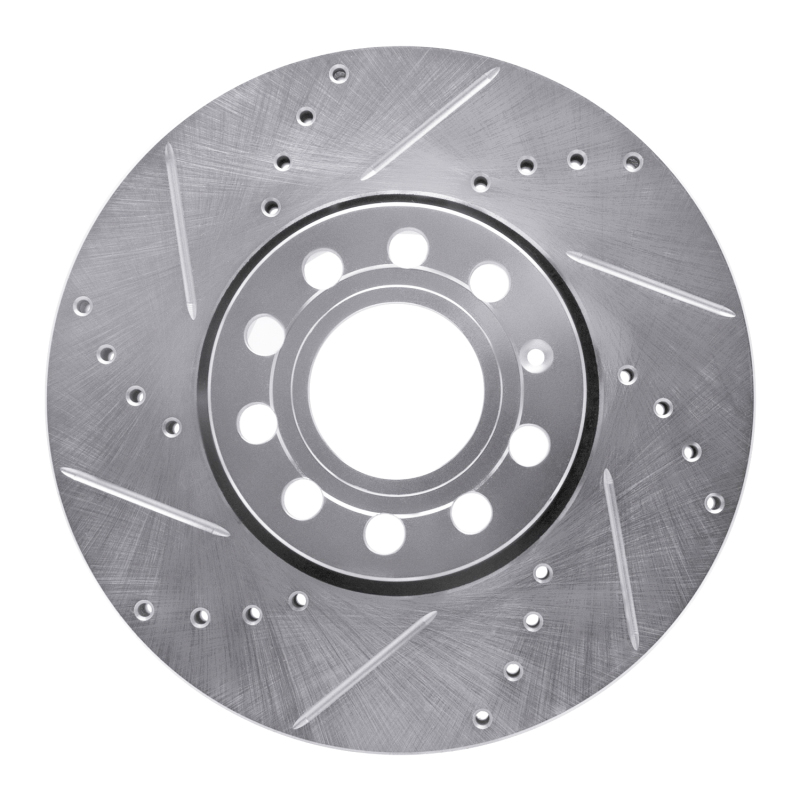 Picture of RNC Brake Rotor - Drill & Slot - R1 92-95 Volkswagen EuroVan Front Left Drilled & Slotted Silver Brake Rotor rnc631-74041L