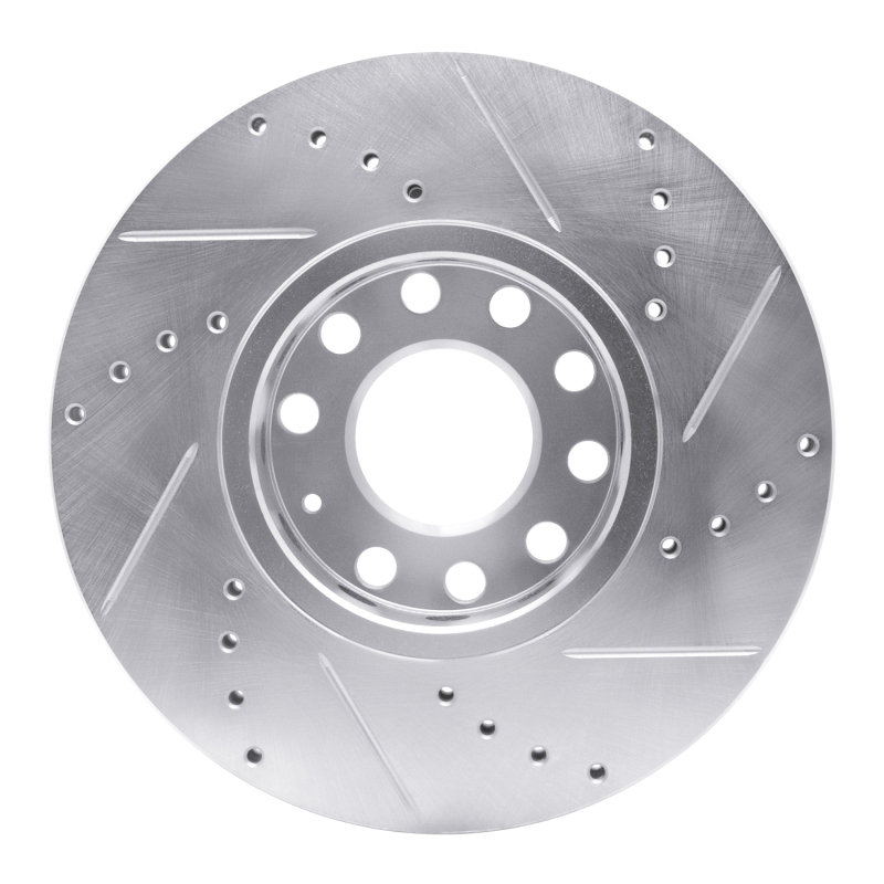 Picture of RNC Brake Rotor - Drill & Slot - R1 92-95 Volkswagen EuroVan Front Left Drilled & Slotted Silver Brake Rotor rnc631-74041L