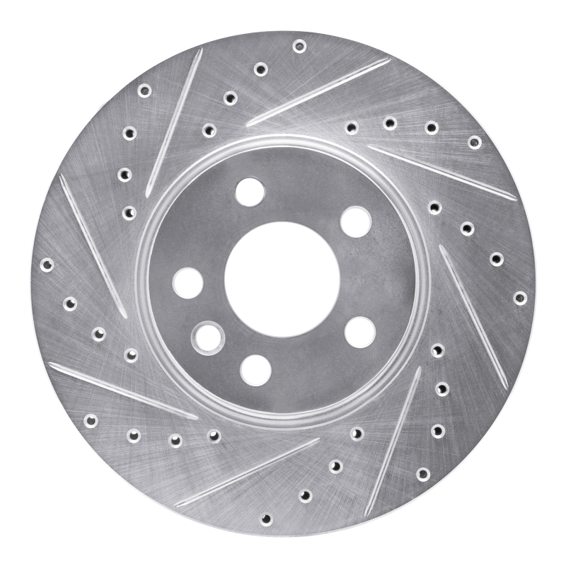Picture of RNC Brake Rotor - Drill & Slot - R1 01-03 Volkswagen EuroVan Front Left Drilled & Slotted Silver Brake Rotor rnc631-74045L