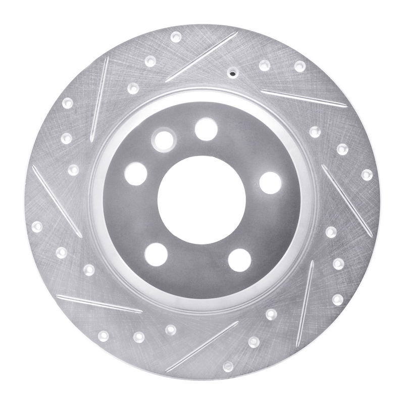 Picture of RNC Brake Rotor - Drill & Slot - R1 01-03 Volkswagen EuroVan Rear Left Drilled & Slotted Silver Brake Rotor rnc631-74047L