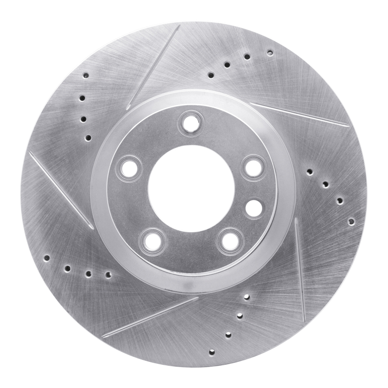 Picture of RNC Brake Rotor - Drill & Slot - R1 11-18 Porsche CAYENNE Right Front Drilled & Slotted Silver Brake Rotor rnc631-74056D
