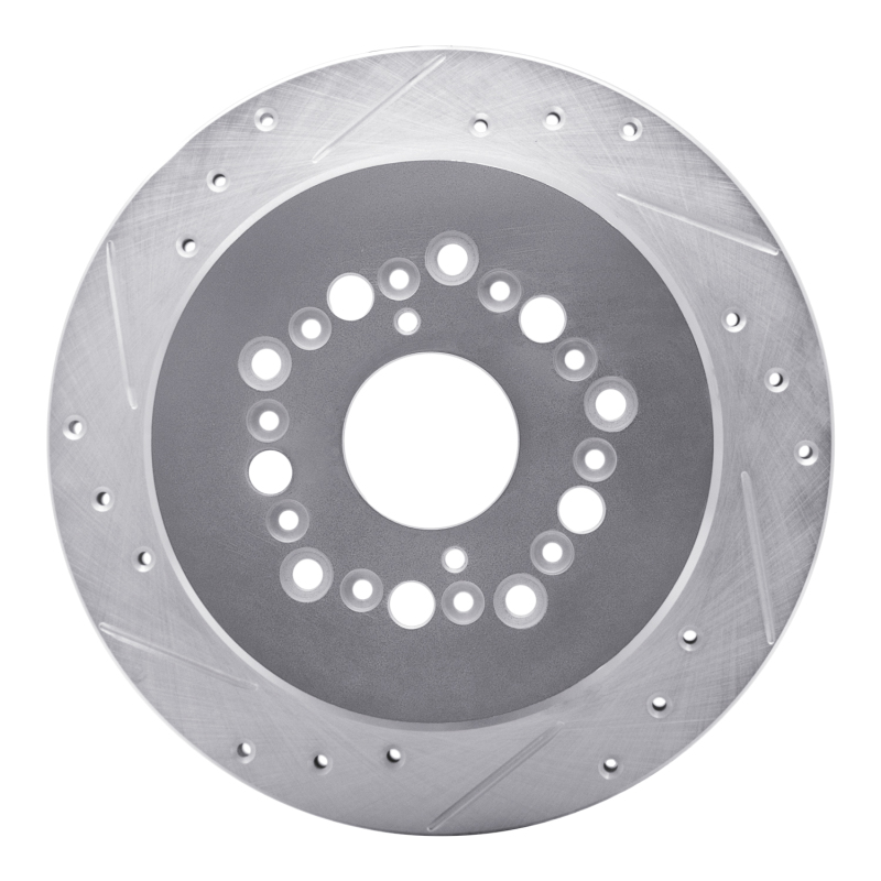 Picture of RNC Brake Rotor - Drill & Slot - R1 90-92 Lexus LS400 Rear Left Drilled & Slotted Silver Brake Rotor rnc631-75001L