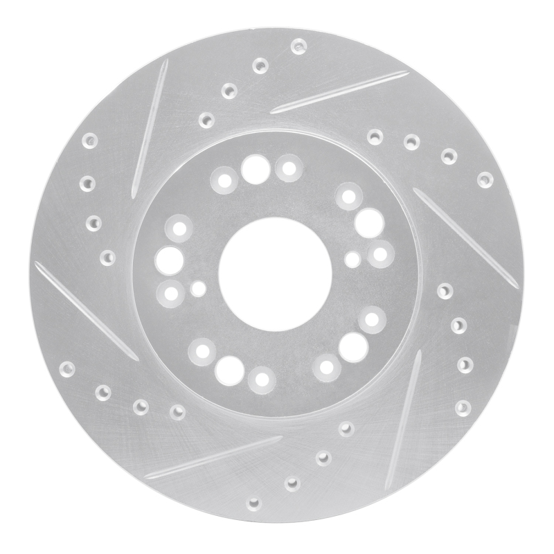 Picture of RNC Brake Rotor - Drill & Slot - R1 91-92 Lexus LS400 Front Left Drilled & Slotted Silver Brake Rotor rnc631-75002L