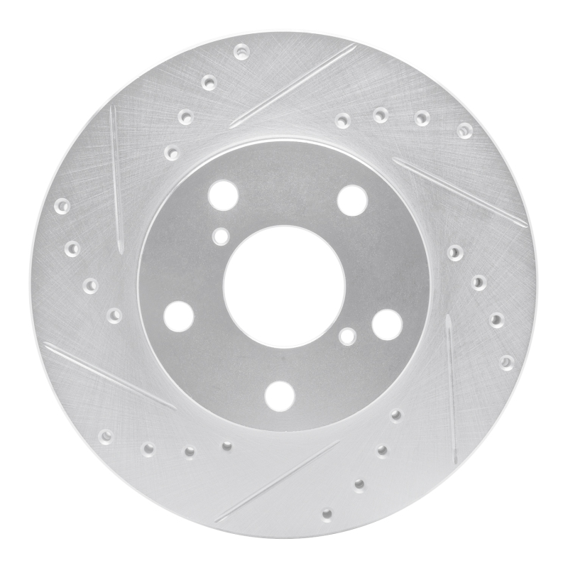 Picture of RNC Brake Rotor - Drill & Slot - R1 92-98 Lexus SC300 Front Left Drilled & Slotted Silver Brake Rotor rnc631-75003L