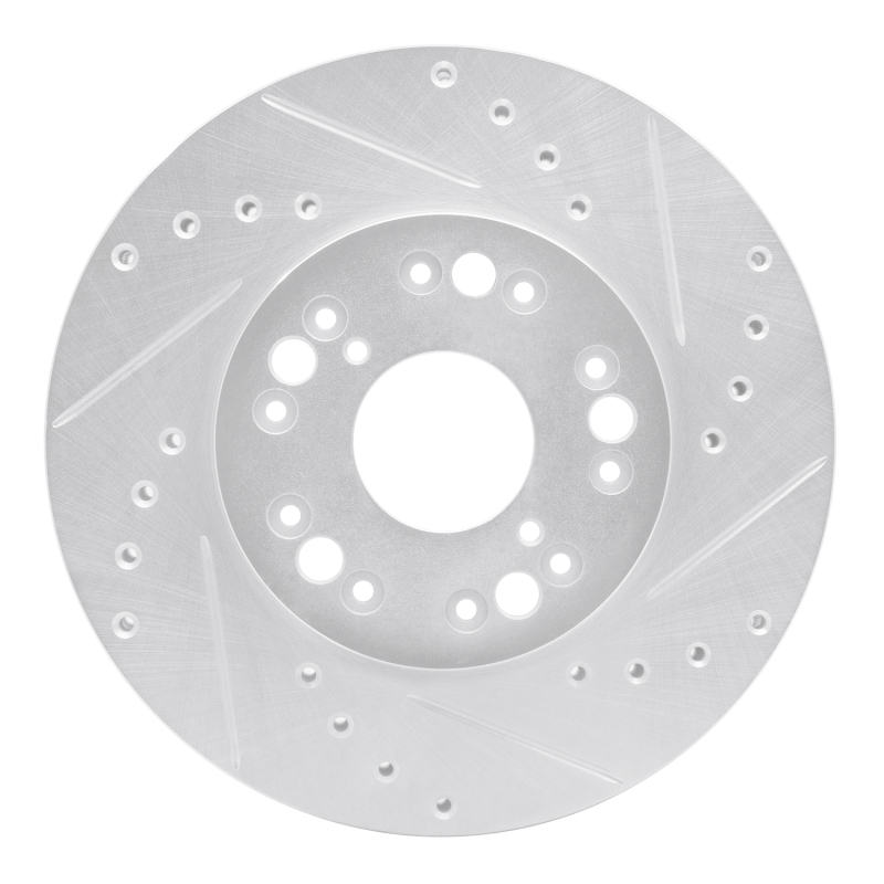 Picture of RNC Brake Rotor - Drill & Slot - R1 91-92 Lexus LS400 Front Right Drilled & Slotted Silver Brake Rotor rnc631-75002R