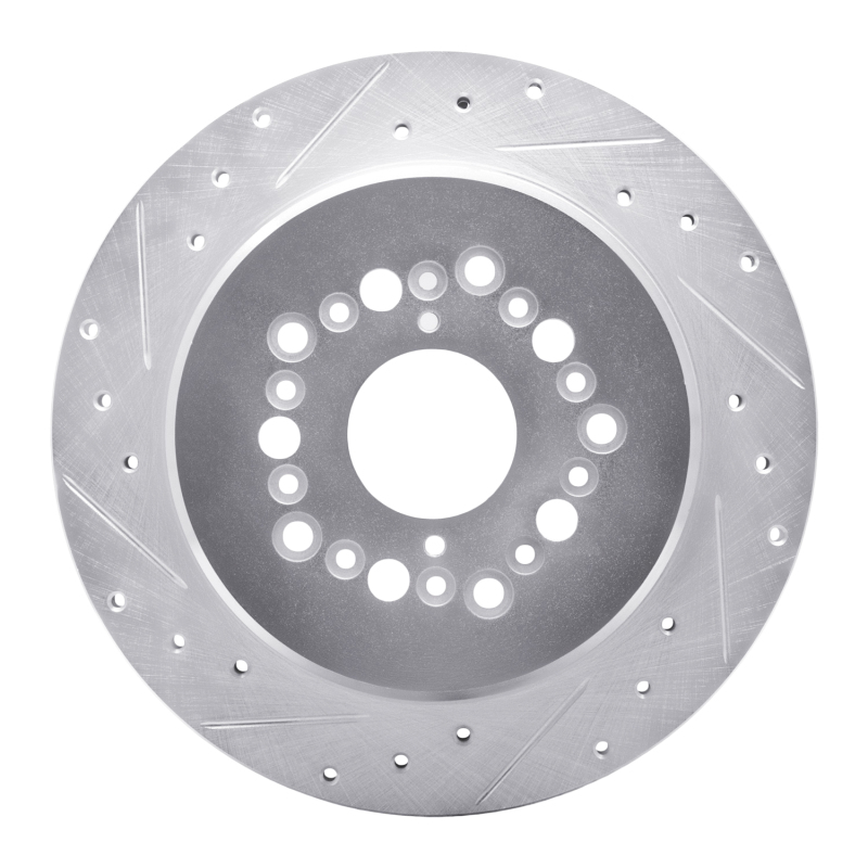 Picture of RNC Brake Rotor - Drill & Slot - R1 92-00 Lexus LS400 Rear Left Drilled & Slotted Silver Brake Rotor rnc631-75006L