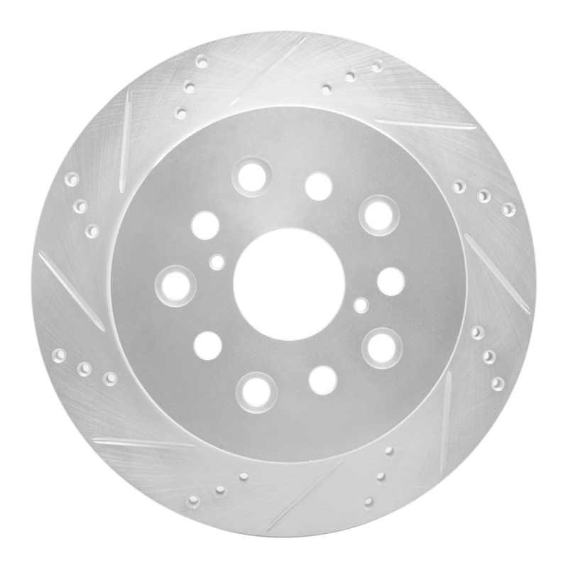 Picture of RNC Brake Rotor - Drill & Slot - R1 01-06 Lexus LS430 Rear Left Drilled & Slotted Silver Brake Rotor rnc631-75010L