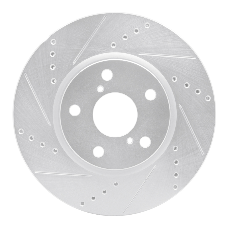 Picture of RNC Brake Rotor - Drill & Slot - R1 06-15 Lexus IS250 Left Front Drilled & Slotted Silver Brake Rotor rnc631-75014D