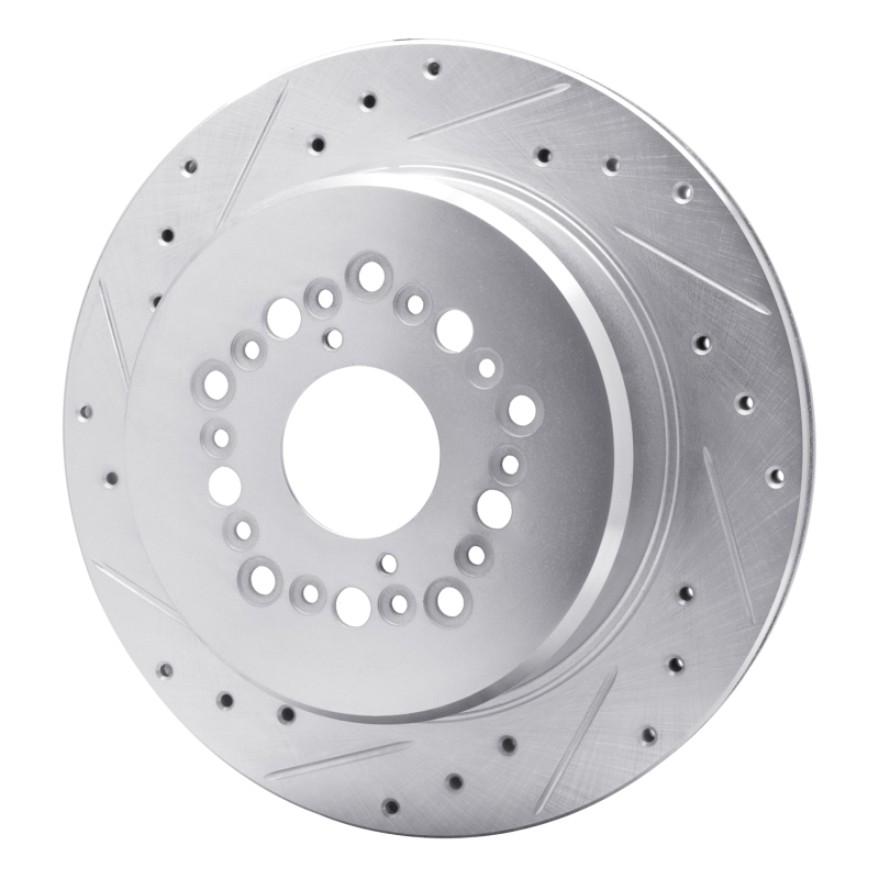 Picture of RNC Brake Rotor - Drill & Slot - R1 92-00 Lexus LS400 Rear Left Drilled & Slotted Silver Brake Rotor rnc631-75006L