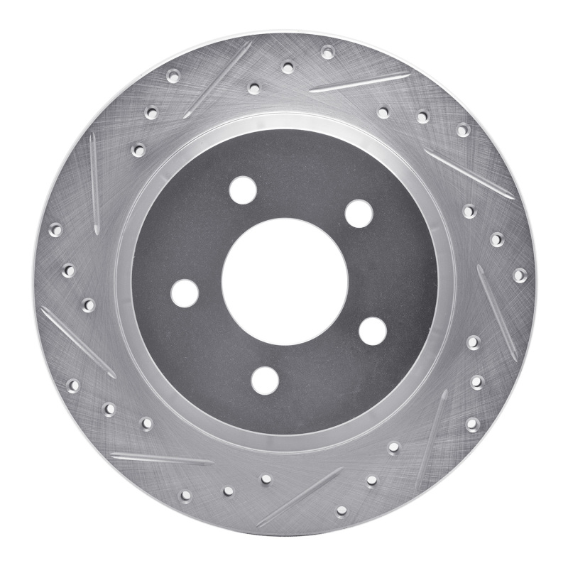 Picture of RNC Brake Rotor - Drill & Slot - R1 07-23 Lexus LS460 Front Left Drilled & Slotted Silver Brake Rotor rnc631-75017L