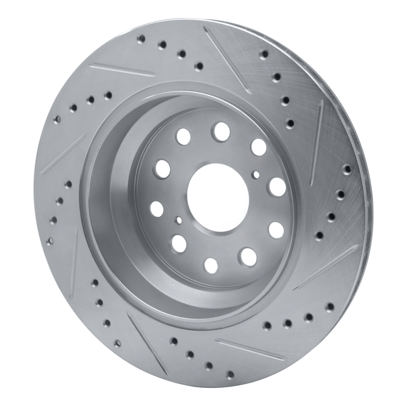 Picture of RNC Brake Rotor - Drill & Slot - R1 07-17 Lexus LS460 Rear Left Drilled & Slotted Silver Brake Rotor rnc631-75018L