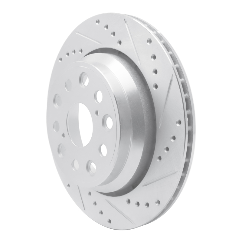 Picture of RNC Brake Rotor - Drill & Slot - R1 07-17 Lexus LS460 Rear Right Drilled & Slotted Silver Brake Rotor rnc631-75018R