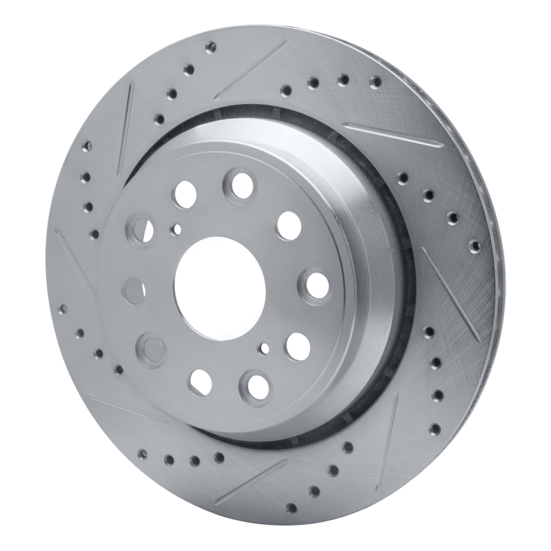 Picture of RNC Brake Rotor - Drill & Slot - R1 07-17 Lexus LS460 Rear Left Drilled & Slotted Silver Brake Rotor rnc631-75018L