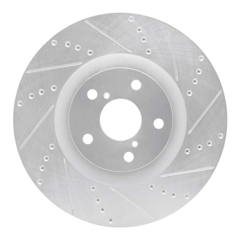 Picture of RNC Brake Rotor - Drill & Slot - R1 09-11 Lexus GS450H Right Front Drilled & Slotted Silver Brake Rotor rnc631-75028D