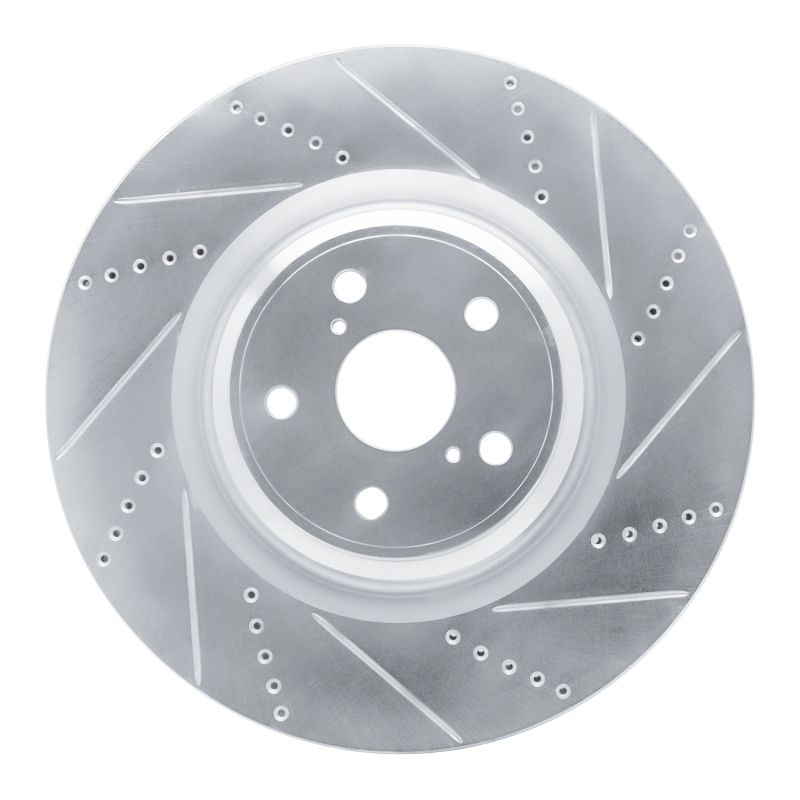 Picture of RNC Brake Rotor - Drill & Slot - R1 10-17 Lexus LS460 Left Front Drilled & Slotted Silver Brake Rotor rnc631-75030D