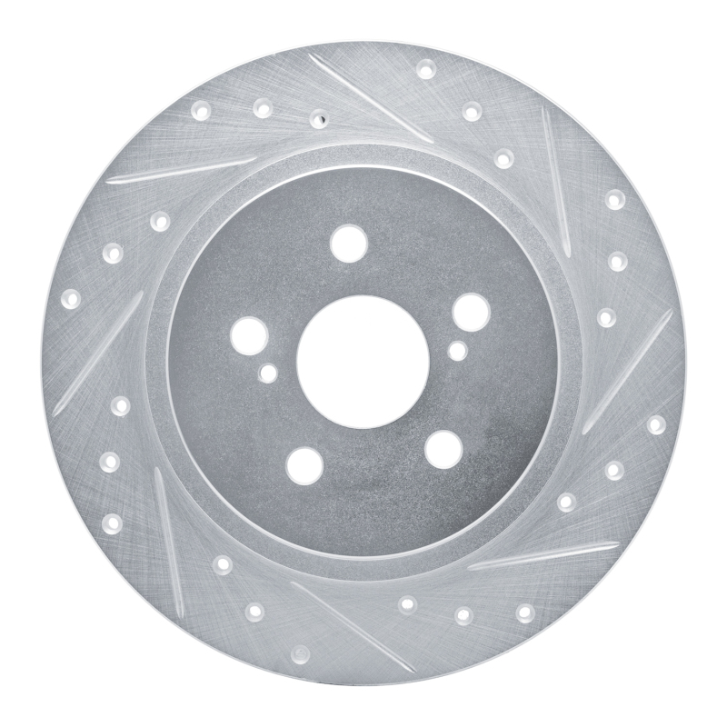 Picture of RNC Brake Rotor - Drill & Slot - R1 11-17 Lexus CT200H Rear Right Drilled & Slotted Silver Brake Rotor rnc631-75029R