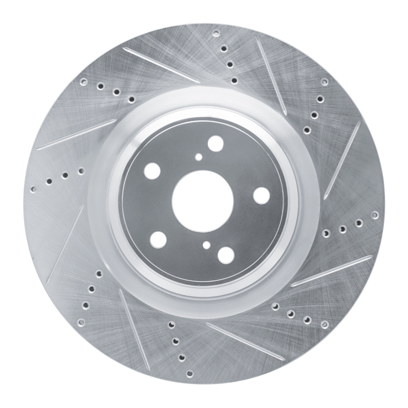 Picture of RNC Brake Rotor - Drill & Slot - R1 10-17 Lexus LS460 Right Front Drilled & Slotted Silver Brake Rotor rnc631-75031D