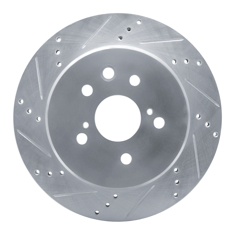 Picture of RNC Brake Rotor - Drill & Slot - R1 06-20 Lexus GS200T Rear Left Drilled & Slotted Silver Brake Rotor rnc631-75036L