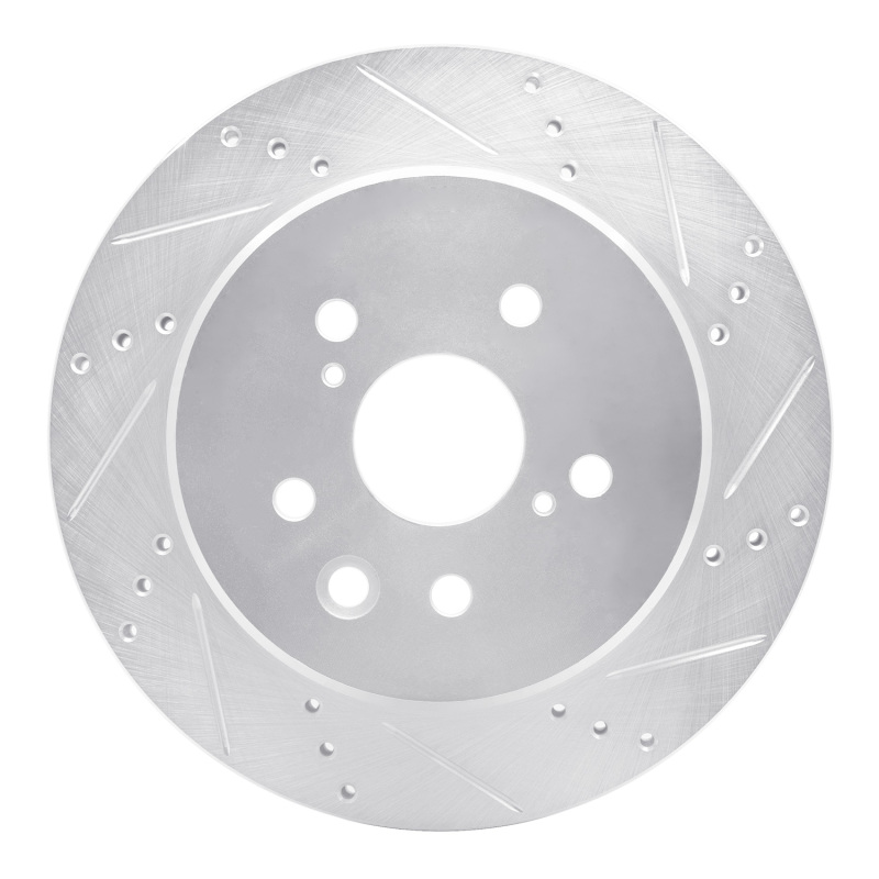 Picture of RNC Brake Rotor - Drill & Slot - R1 06-20 Lexus IS250 Rear Right Drilled & Slotted Silver Brake Rotor rnc631-75036R