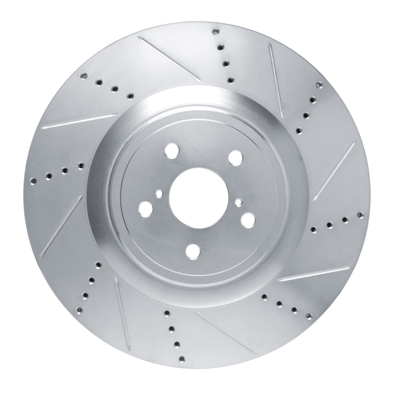 Picture of RNC Brake Rotor - Drill & Slot - R1 15-22 Lexus RC F Right Front Drilled & Slotted Silver Brake Rotor rnc631-75037D