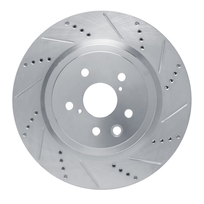 Picture of RNC Brake Rotor - Drill & Slot - R1 15-22 Lexus GS F Right Rear Drilled & Slotted Silver Brake Rotor rnc631-75039D