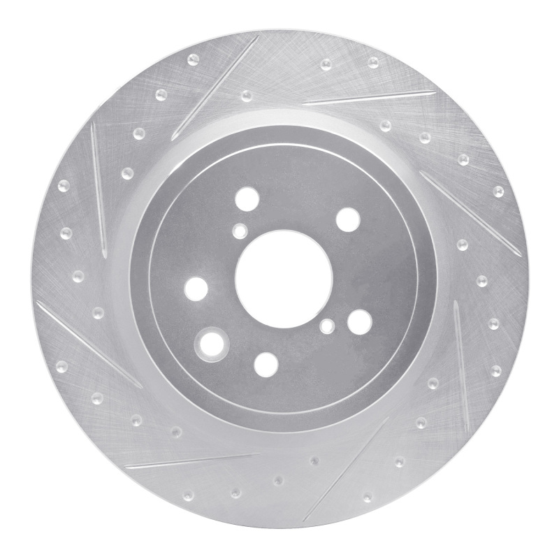Picture of RNC Brake Rotor - Drill & Slot - R1 15-22 Lexus RC F Left Rear Drilled & Slotted Silver Brake Rotor rnc631-75040D
