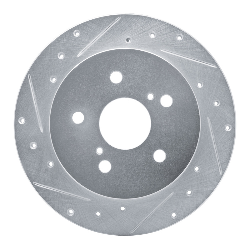 Picture of RNC Brake Rotor - Drill & Slot - R1 15-25 Lexus ES350 Rear Left Drilled & Slotted Silver Brake Rotor rnc631-75041L