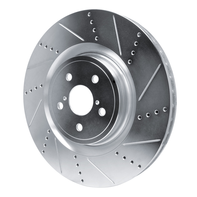 Picture of RNC Brake Rotor - Drill & Slot - R1 15-22 Lexus RC F Right Front Drilled & Slotted Silver Brake Rotor rnc631-75037D