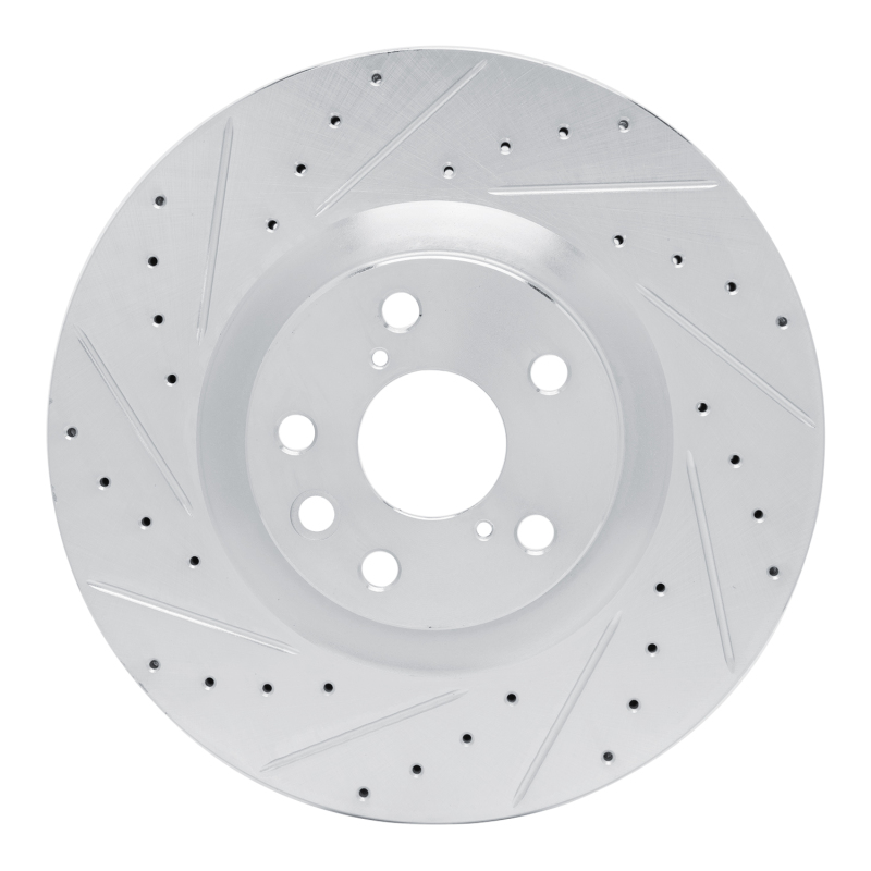 Picture of RNC Brake Rotor - Drill & Slot - R1 11-25 Lexus GS300 Left Front Drilled & Slotted Silver Brake Rotor rnc631-75054D