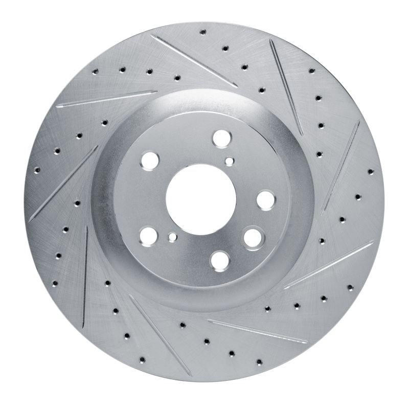 Picture of RNC Brake Rotor - Drill & Slot - R1 11-25 Lexus GS450H Right Front Drilled & Slotted Silver Brake Rotor rnc631-75055D