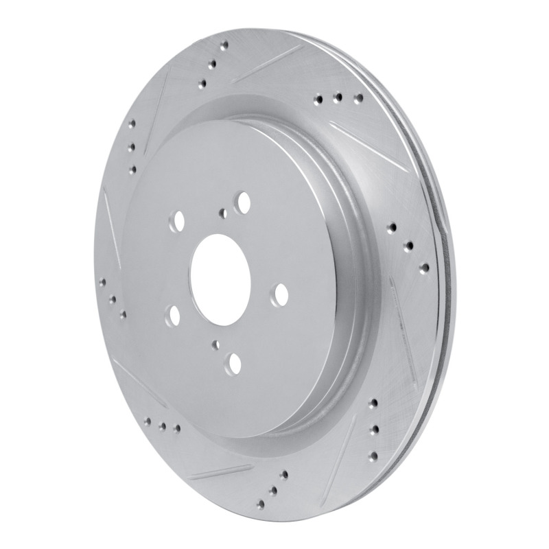 Picture of RNC Brake Rotor - Drill & Slot - R1 16-22 Lexus RX450hL Rear Left Drilled & Slotted Silver Brake Rotor rnc631-75042L
