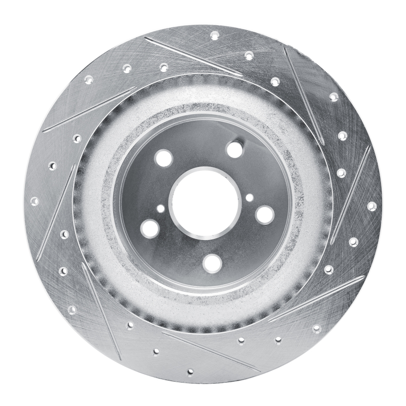 Picture of RNC Brake Rotor - Drill & Slot - R1 21-22 Lexus RC350 Rear Left Drilled & Slotted Silver Brake Rotor rnc631-75059L