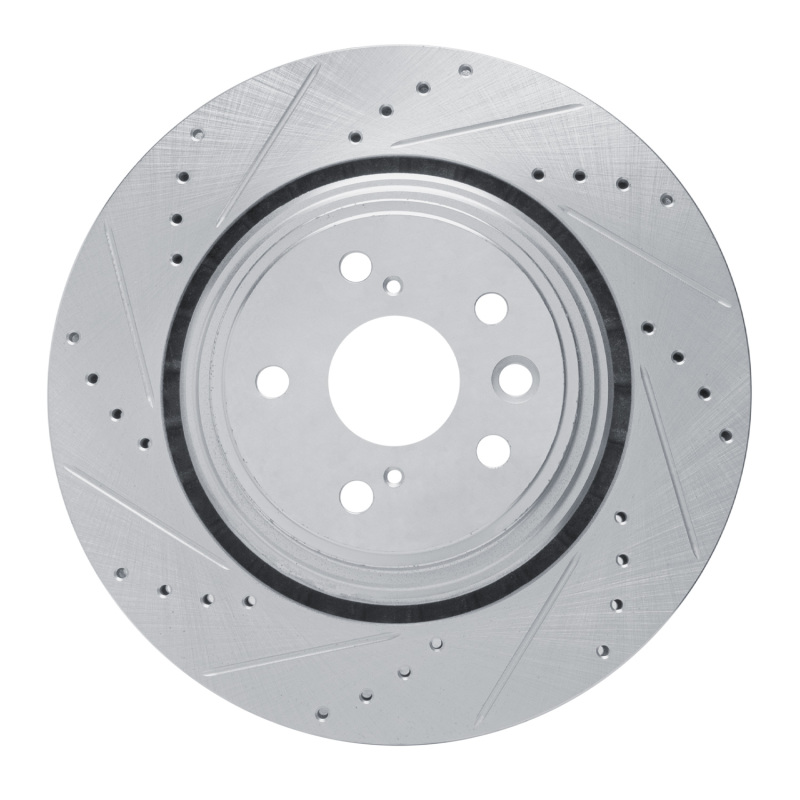 Picture of RNC Brake Rotor - Drill & Slot - R1 20-25 Lexus RX350h Front Left Drilled & Slotted Silver Brake Rotor rnc631-75066L