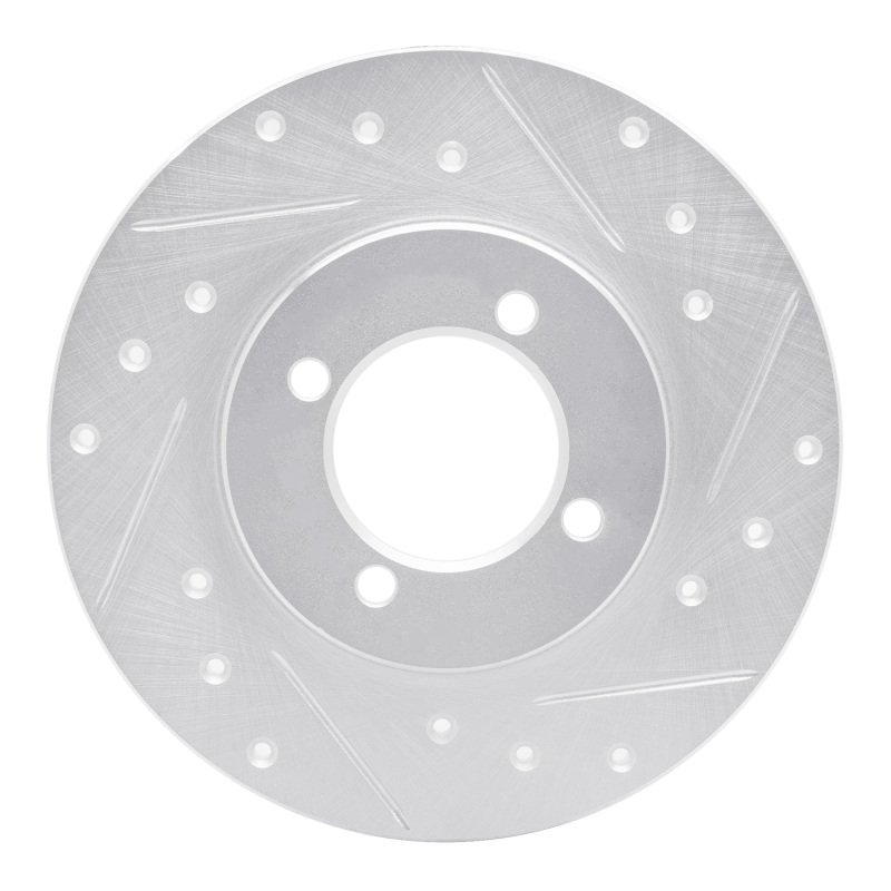 Picture of RNC Brake Rotor - Drill & Slot - R1 80-83 Toyota Corolla (US/Canada) Front Right Drilled & Slotted Silver Brake Rotor rnc631-76006R