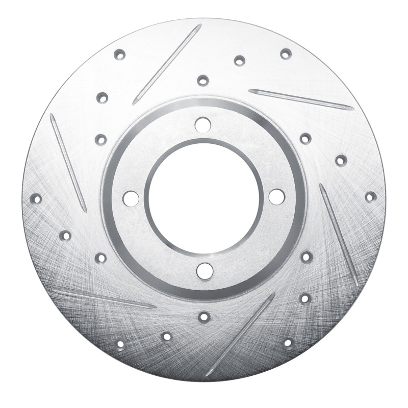 Picture of RNC Brake Rotor - Drill & Slot - R1 79-81 Toyota Celica Front Left Drilled & Slotted Silver Brake Rotor rnc631-76008L