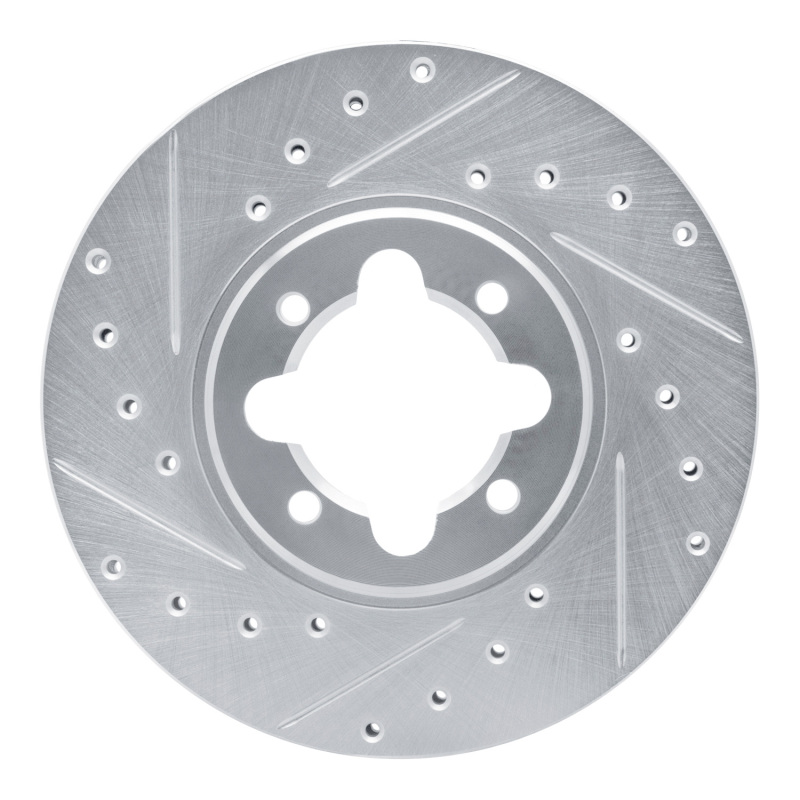 Picture of RNC Brake Rotor - Drill & Slot - R1 82-85 Toyota Celica Front Left Drilled & Slotted Silver Brake Rotor rnc631-76013L